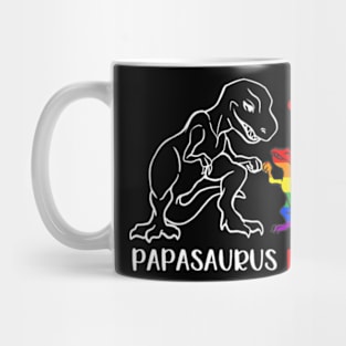 Papasaurus Rex T Rex Dinosaur Proud Dad LGBT Pride Mug